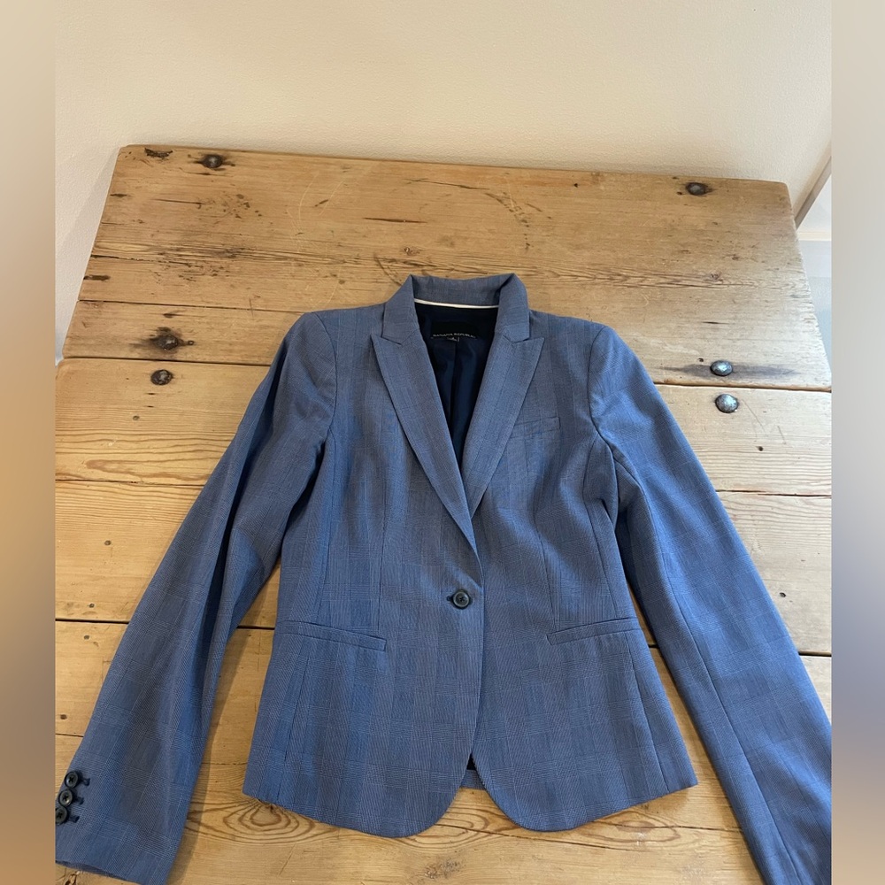 Banana Republic Classic Blue Blazer in plaid